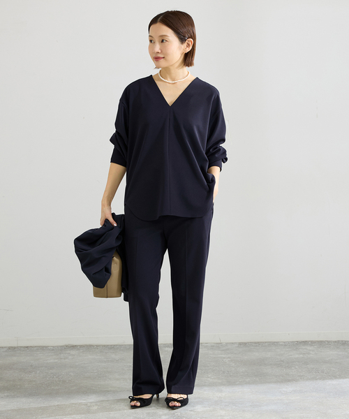 IENA(イエナ)の「《セットアップ対応/》カットジョーゼットスティックパンツ(スラックス・レディース・ブラック/ネイビー・38/36/34)」の20枚目の写真