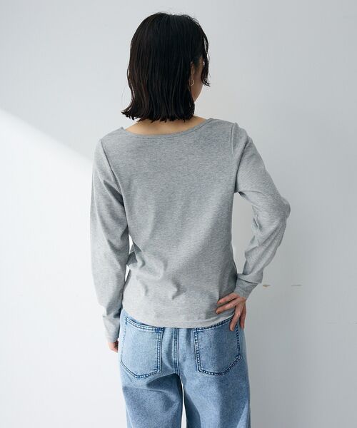 Green Parks(グリーンパークス)の「バレエネックリブインナー(Tシャツ/カットソー・レディース・ブラック/杢グレー/ホワイト・FREE)」の7枚目の写真