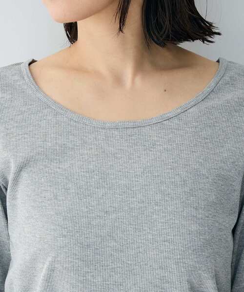 Green Parks(グリーンパークス)の「バレエネックリブインナー(Tシャツ/カットソー・レディース・ブラック/杢グレー/ホワイト・FREE)」の8枚目の写真