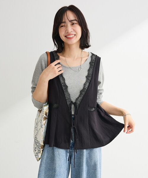 Green Parks(グリーンパークス)の「バレエネックリブインナー(Tシャツ/カットソー・レディース・ブラック/杢グレー/ホワイト・FREE)」の20枚目の写真