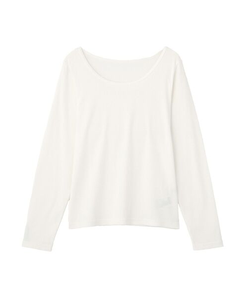 Green Parks(グリーンパークス)の「バレエネックリブインナー(Tシャツ/カットソー・レディース・ブラック/杢グレー/ホワイト・FREE)」の3枚目の写真