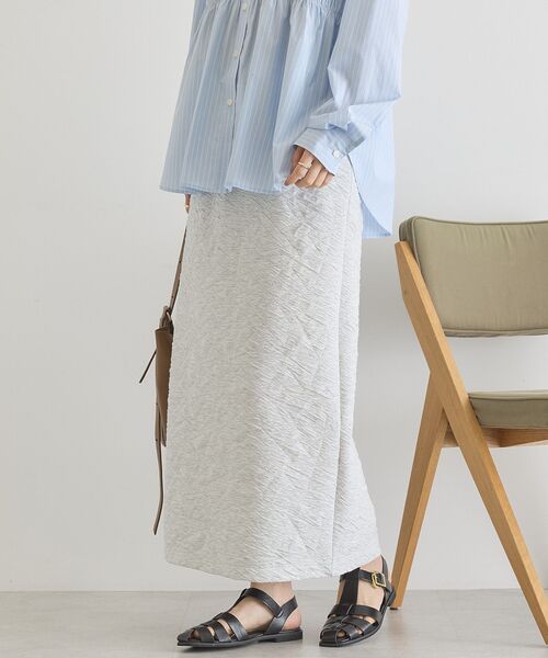 AMERICAN HOLIC（アメリカンホリック）の「フクレジャガードタイトスカート（スカート・レディース・ブラウン/グレー系その他/ダークネイビー・L/M）」の4枚目の写真