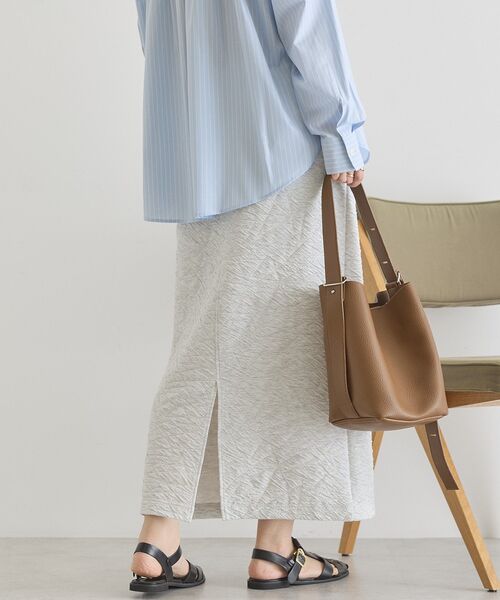 AMERICAN HOLIC（アメリカンホリック）の「フクレジャガードタイトスカート（スカート・レディース・ブラウン/グレー系その他/ダークネイビー・L/M）」の6枚目の写真