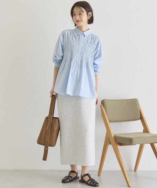 AMERICAN HOLIC（アメリカンホリック）の「フクレジャガードタイトスカート（スカート・レディース・ブラウン/グレー系その他/ダークネイビー・L/M）」の7枚目の写真