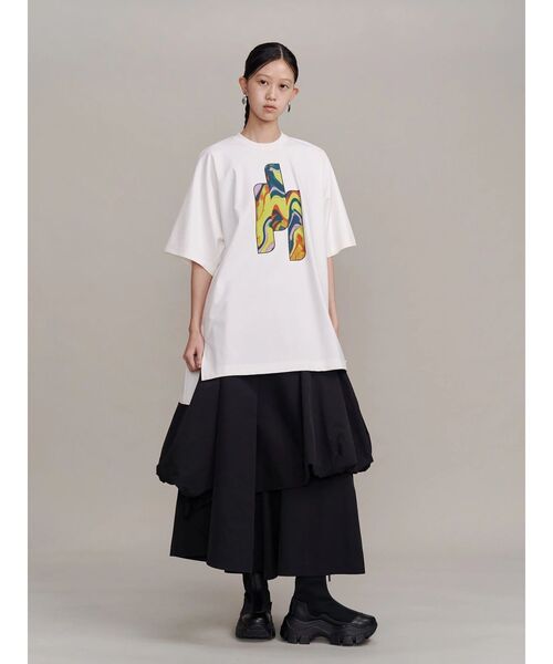 UN3D.（アンスリード）の「STRATUM ART PRINT T-SH / ストレイタムアートプリントTシャツ（Tシャツ/カットソー・レディース・ブラック/ホワイト・38/36）」の11枚目の写真