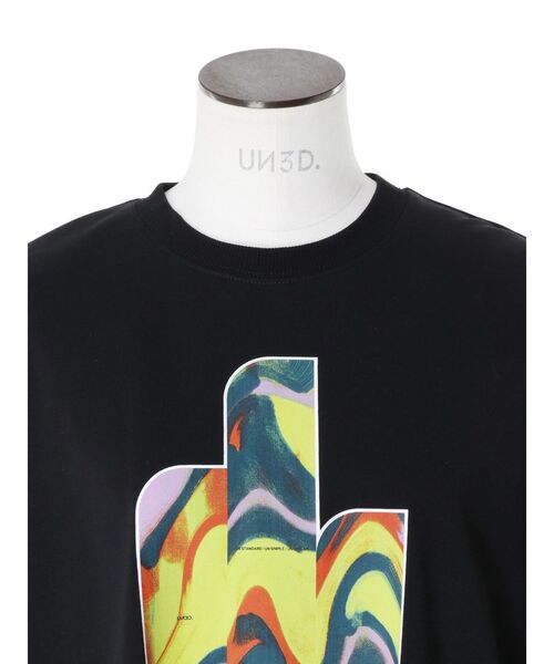 UN3D.（アンスリード）の「STRATUM ART PRINT T-SH / ストレイタムアートプリントTシャツ（Tシャツ/カットソー・レディース・ブラック/ホワイト・38/36）」の17枚目の写真
