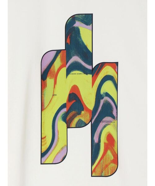 UN3D.（アンスリード）の「STRATUM ART PRINT T-SH / ストレイタムアートプリントTシャツ（Tシャツ/カットソー・レディース・ブラック/ホワイト・38/36）」の21枚目の写真