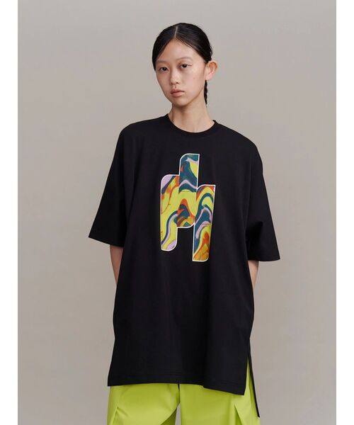 UN3D.（アンスリード）の「STRATUM ART PRINT T-SH / ストレイタムアートプリントTシャツ（Tシャツ/カットソー・レディース・ブラック/ホワイト・38/36）」の2枚目の写真