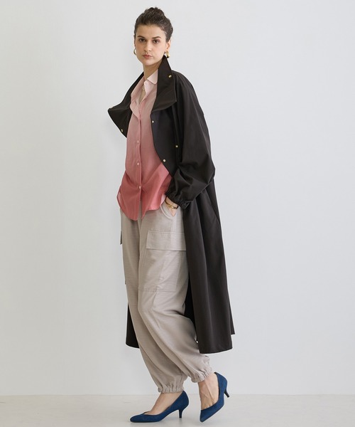 NICOLE white（ニコルホワイト）の「２WAYスタンドコート（その他アウター・レディース・チャコールグレー/ベージュ/サックスブルー・FREE）」の2枚目の写真