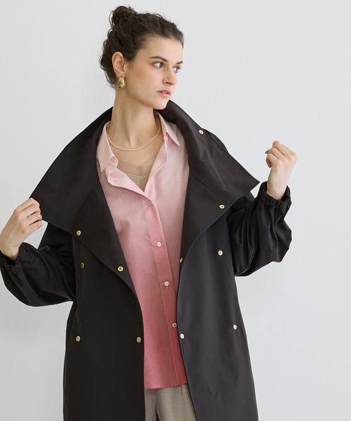 NICOLE white（ニコルホワイト）の「２WAYスタンドコート（その他アウター・レディース・チャコールグレー/ベージュ/サックスブルー・FREE）」の6枚目の写真