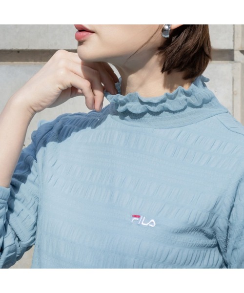 FILA（フィラ）の「FILA UVあったかふんわりデザイントップス（ニット/セーター・レディース・グレイッシュブルー/オフホワイト/ブラック・LARGE/MEDIUM/3L/LL）」の15枚目の写真