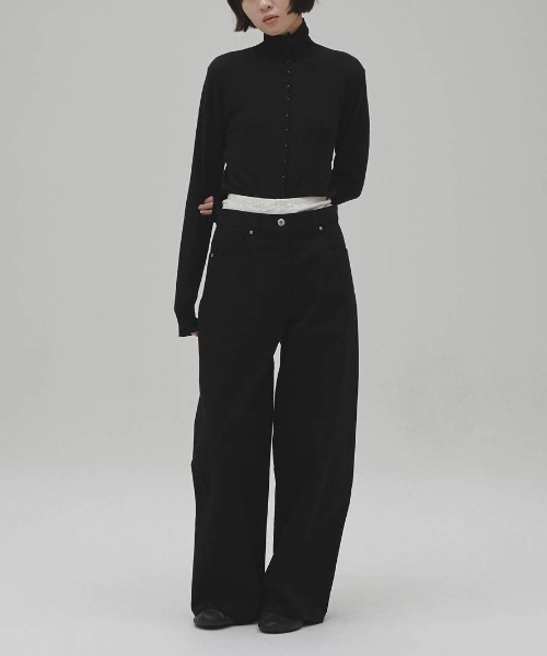 TODAYFUL(トゥデイフル)の「TODAYFUL Turtleneck Button Knit タートルネックボタンニット/12620510(ニット/セーター・レディース・チャコールグレー/ブラック・ONE SIZE)」の3枚目の写真