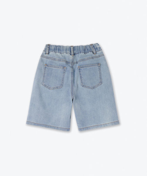 MUSINSA STANDARD KIDS（ムシンサスタンダードキッズ）の「[クールスタンダード] ワンタックワイドバンディングデニムショーツ [ライトインディゴ]（その他パンツ・レディース・その他・100/110/120/130/140/150/160）」の8枚目の写真