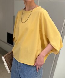 【二の腕カバー】【高コスパ高見え】梨地ヤッコスリーブプルオーバー