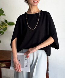 Chez toi | 【二の腕カバー】【高コスパ高見え】梨地ヤッコスリーブプルオーバー(Tシャツ/カットソー)