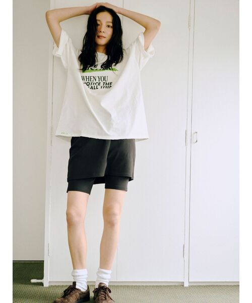 Ungrid（アングリッド）の「レイヤードデザインテレコサイクルパンツ（その他パンツ・レディース・ライトグレー/ブラック・FREE）」の6枚目の写真