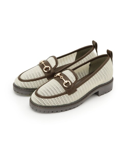 SHOO・LA・RUE（シューラルー）の「メッシュローファー（パンプス・レディース・ダークブラウン/ブラック・45/35）」の2枚目の写真