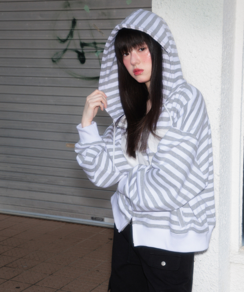 ROSEFRANTZ（ロゼフランツ）の「Patch Stripe Hood Zip-Up [Ivory]（パーカー・レディース・アイボリー・OS）」の12枚目の写真