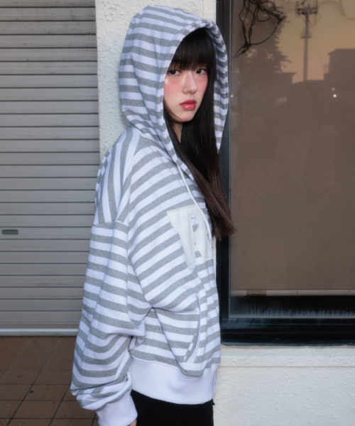 ROSEFRANTZ（ロゼフランツ）の「Patch Stripe Hood Zip-Up [Ivory]（パーカー・レディース・アイボリー・OS）」の16枚目の写真