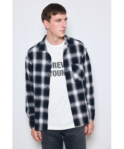 AZUL by moussy（アズールバイマウジー）の「フレンチリネンオンブレーチェックシャツ（シャツ/ブラウス・メンズ・ブラック系その他/ブラウン系その他/ホワイト系その他・LARGE/MEDIUM/SMALL）」の19枚目の写真