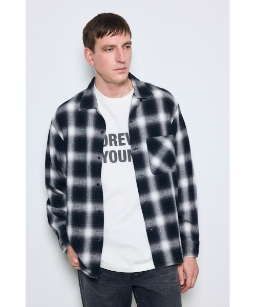 AZUL by moussy（アズールバイマウジー）の「フレンチリネンオンブレーチェックシャツ（シャツ/ブラウス・メンズ・ブラック系その他/ブラウン系その他/ホワイト系その他・LARGE/MEDIUM/SMALL）」の20枚目の写真