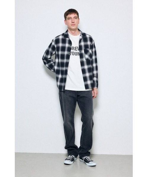 AZUL by moussy（アズールバイマウジー）の「フレンチリネンオンブレーチェックシャツ（シャツ/ブラウス・メンズ・ブラック系その他/ブラウン系その他/ホワイト系その他・LARGE/MEDIUM/SMALL）」の21枚目の写真