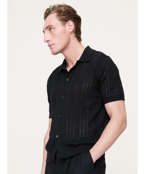 Banana Republic（バナナリパブリック）の「ポインテール リネン コットン ポロ カーディガン（カーディガン/ボレロ・メンズ・レッド/ピンク/ブラック・S/XL/L/M）」の2枚目の写真