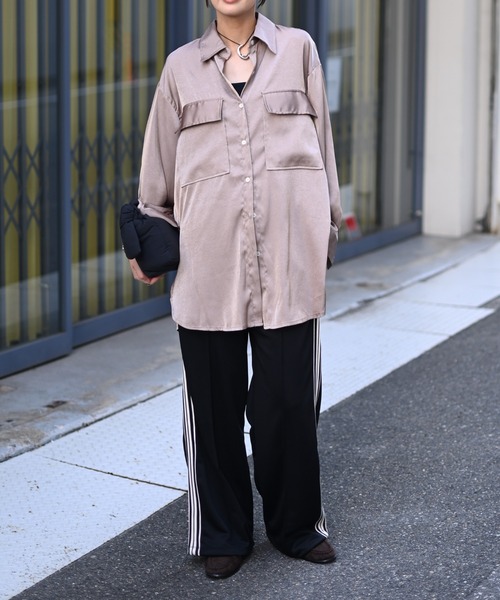 Marient(マリエント)の「サテンオーバーシャツBL(シャツ/ブラウス・レディース・ブラウン・FREE)」の10枚目の写真