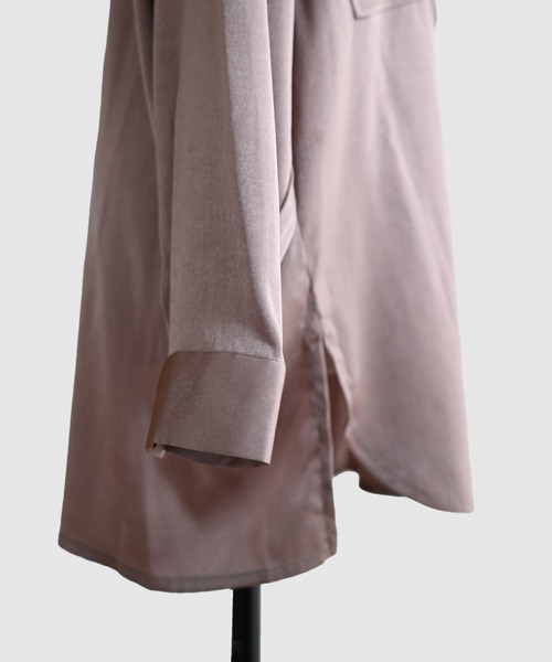 Marient(マリエント)の「サテンオーバーシャツBL(シャツ/ブラウス・レディース・ブラウン・FREE)」の3枚目の写真