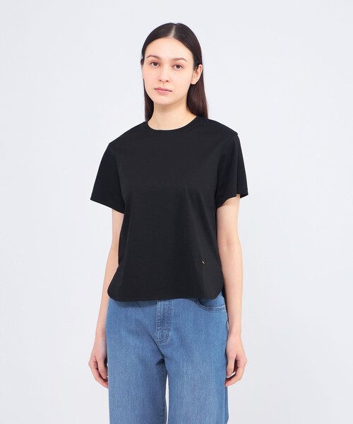EPOCA(エポカ)の「ベーシックTシャツ(Tシャツ/カットソー・レディース・ブルー系その他7/オフホワイト/ブラック・40)」の2枚目の写真