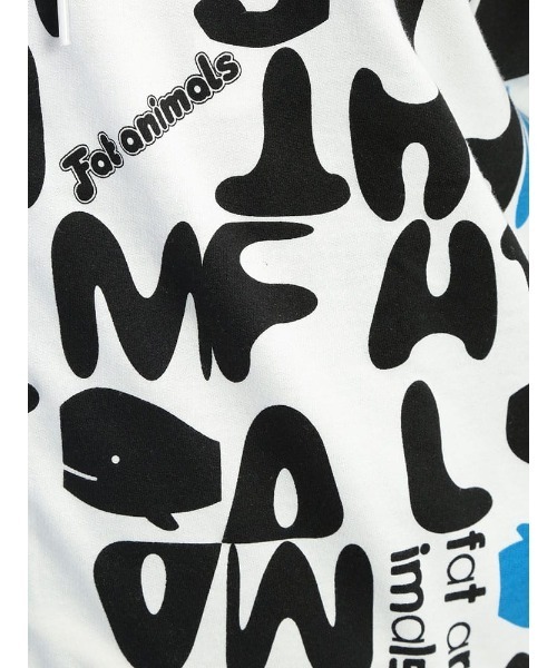 B&T CLUB（ビーティークラブ）の「パーカー 半袖 メンズ 大きいサイズ FAT ANIMALS クジラ総柄 フルジップ B＆T CLUB (ビーアンドティークラブ)（パーカー・メンズ・ブラック/ホワイト・X4(8L～9L)/X3(6L～7L)/X2(4L～5L)/X1(3L～4L)）」の18枚目の写真