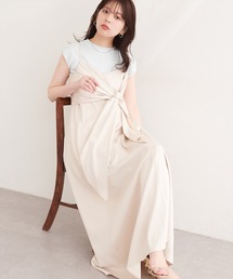 〈osono〉アシメカシュクールリボンキャミワンピース