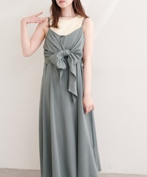 〈osono〉アシメカシュクールリボンキャミワンピース