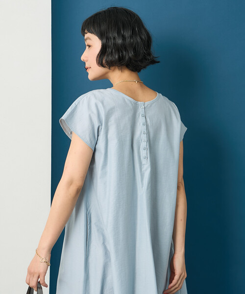 FREAK'S STORE(フリークスストア)の「藤本美貴 × FREAK'S STORE/フリークスストア 接触冷感/UVカット ヘンリーネックフレアワンピース(ワンピース・レディース・ブラウン/ブラック/ブルー・フリ-)」の13枚目の写真