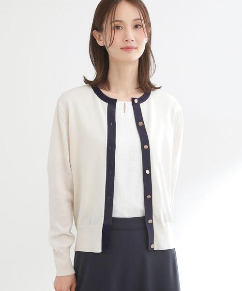 Reflect（リフレクト）の「【アンサンブル可】バイカラーカーディガン（カーディガン/ボレロ・レディース・ベージュ系その他7/グリーン系5/ネイビー系4・13/11/07/09）」の17枚目の写真