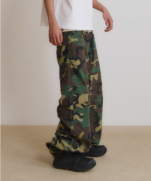 Back Slit Low Double Knee Pants