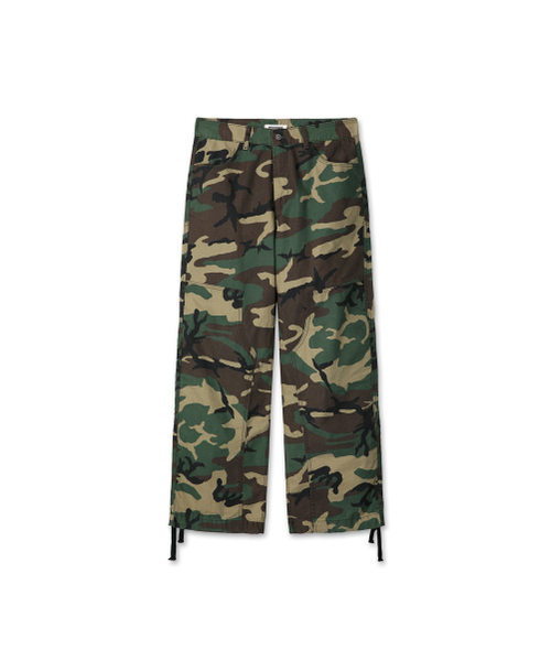 Back Slit Low Double Knee Pants