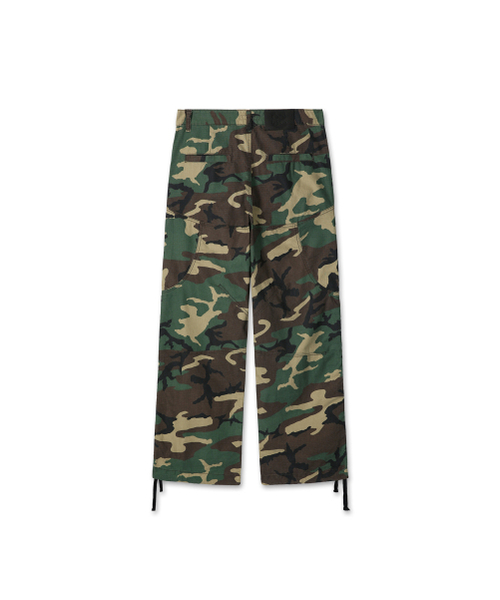 Back Slit Low Double Knee Pants