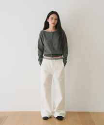 LOOSE STRING COTTON PANTS, IVORY