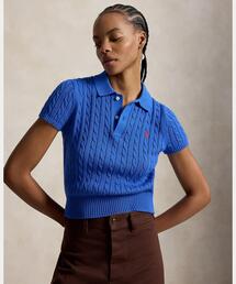 POLO RALPH LAUREN | ケーブルニット コットン クロップド ポロシャツ(ポロシャツ)