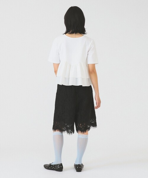 Ray BEAMS（レイビームス）の「ティアード キリカエ Tシャツ（Tシャツ/カットソー・レディース・ブラック/ホワイト/サックスブルー・ONE SIZE）」の6枚目の写真