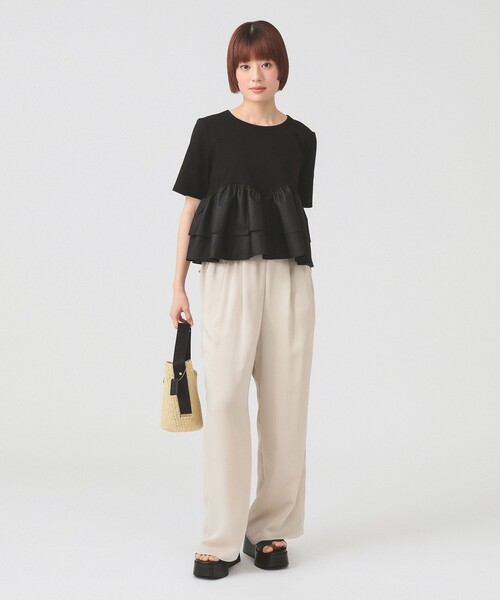 Ray BEAMS（レイビームス）の「ティアード キリカエ Tシャツ（Tシャツ/カットソー・レディース・ブラック/ホワイト/サックスブルー・ONE SIZE）」の8枚目の写真