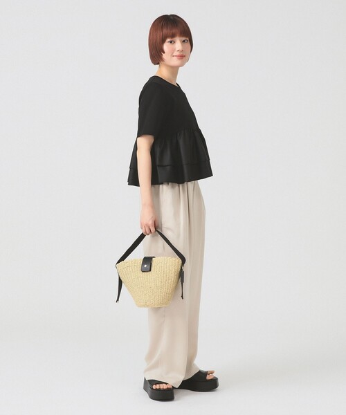 Ray BEAMS（レイビームス）の「ティアード キリカエ Tシャツ（Tシャツ/カットソー・レディース・ブラック/ホワイト/サックスブルー・ONE SIZE）」の9枚目の写真