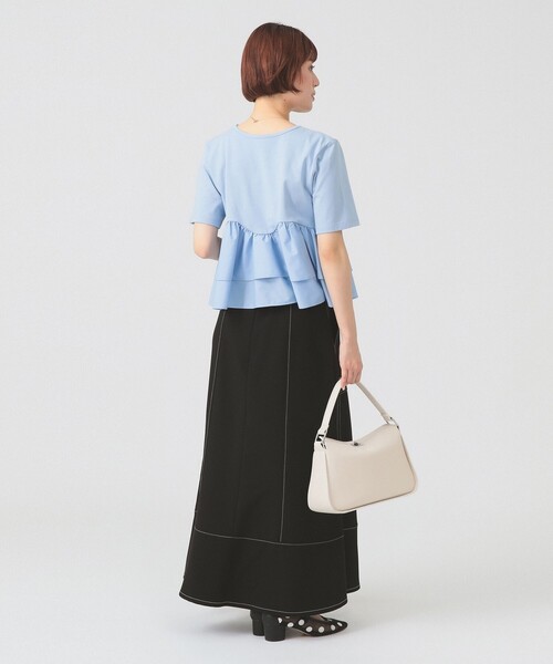 Ray BEAMS（レイビームス）の「ティアード キリカエ Tシャツ（Tシャツ/カットソー・レディース・ブラック/ホワイト/サックスブルー・ONE SIZE）」の14枚目の写真