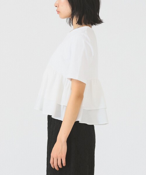 Ray BEAMS（レイビームス）の「ティアード キリカエ Tシャツ（Tシャツ/カットソー・レディース・ブラック/ホワイト/サックスブルー・ONE SIZE）」の17枚目の写真