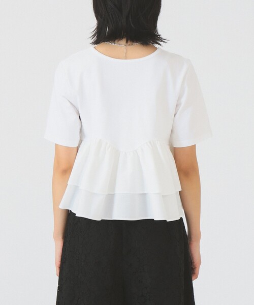 Ray BEAMS（レイビームス）の「ティアード キリカエ Tシャツ（Tシャツ/カットソー・レディース・ブラック/ホワイト/サックスブルー・ONE SIZE）」の18枚目の写真