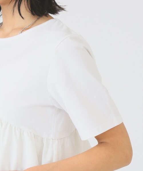 Ray BEAMS（レイビームス）の「ティアード キリカエ Tシャツ（Tシャツ/カットソー・レディース・ブラック/ホワイト/サックスブルー・ONE SIZE）」の20枚目の写真