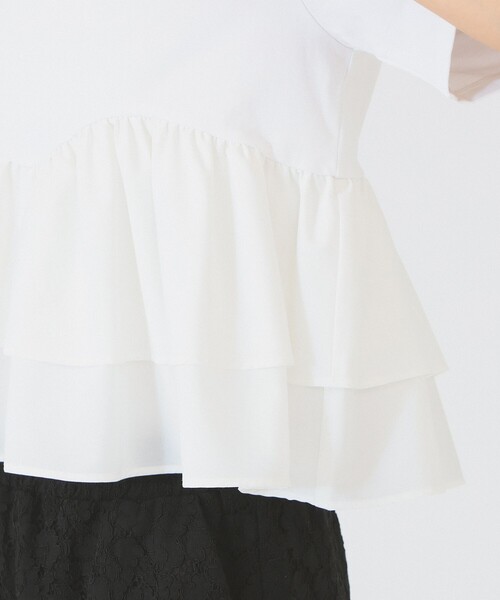 Ray BEAMS（レイビームス）の「ティアード キリカエ Tシャツ（Tシャツ/カットソー・レディース・ブラック/ホワイト/サックスブルー・ONE SIZE）」の21枚目の写真