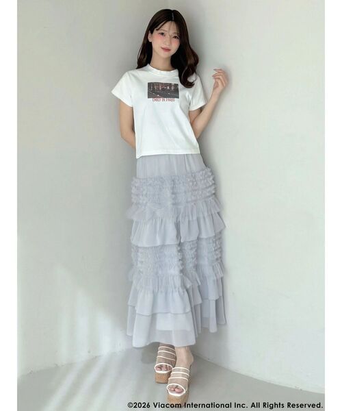 MERCURYDUO(マーキュリーデュオ)の「【EMILY IN PARISコラボ】グラフィックロゴTシャツ(Tシャツ/カットソー・レディース・オフホワイト・FREE)」の13枚目の写真