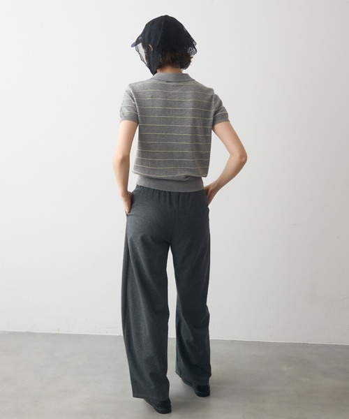 full/fill.(フルフィル)の「thin border polo tops / 細ボーダーポロトップス(ポロシャツ・レディース・グレー/ネイビー・FREE)」の16枚目の写真